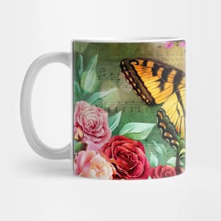 Butterfly garden floral design Mug